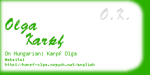 olga karpf business card